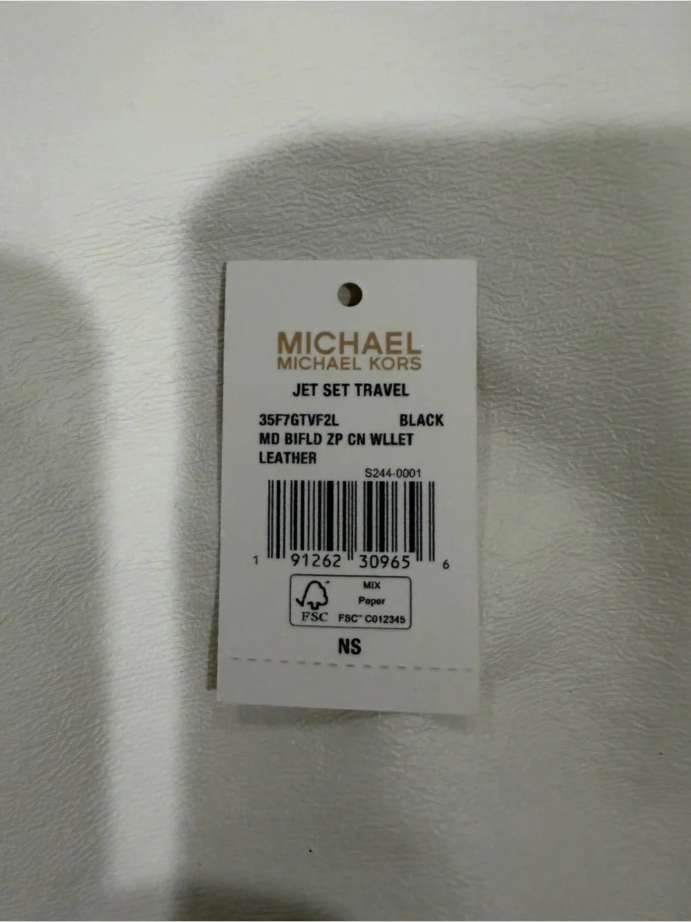 Michael Kors Black Saffiano Zip Wallet with Gold Logo